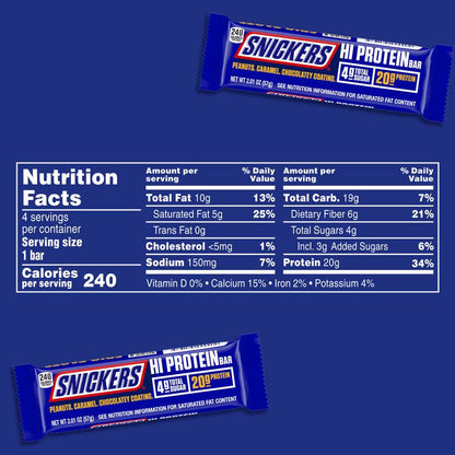 Snickers Barra de Proteina - 20G Protein (Caja de 4)